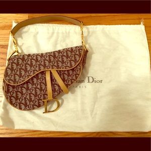 Christian Dior tan saddle bag